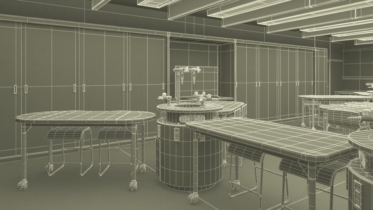 3D Modern Interior of the School Chemistry Classroom 2