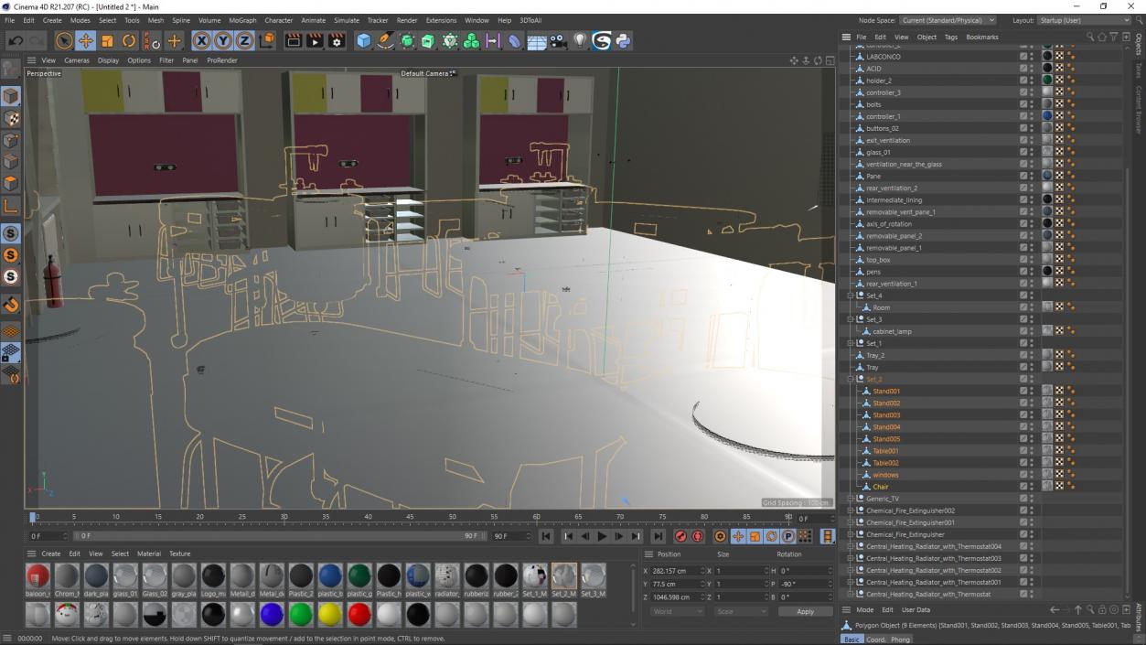 3D Modern Interior of the School Chemistry Classroom 2