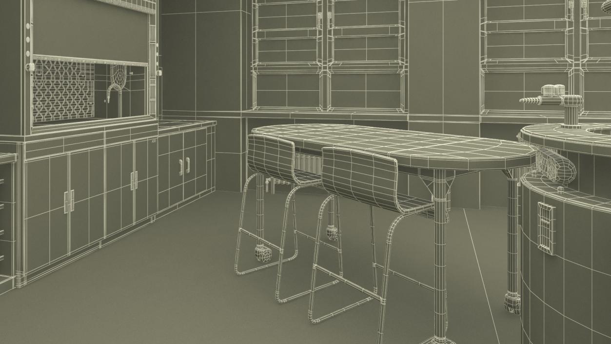 3D Modern Interior of the School Chemistry Classroom 2