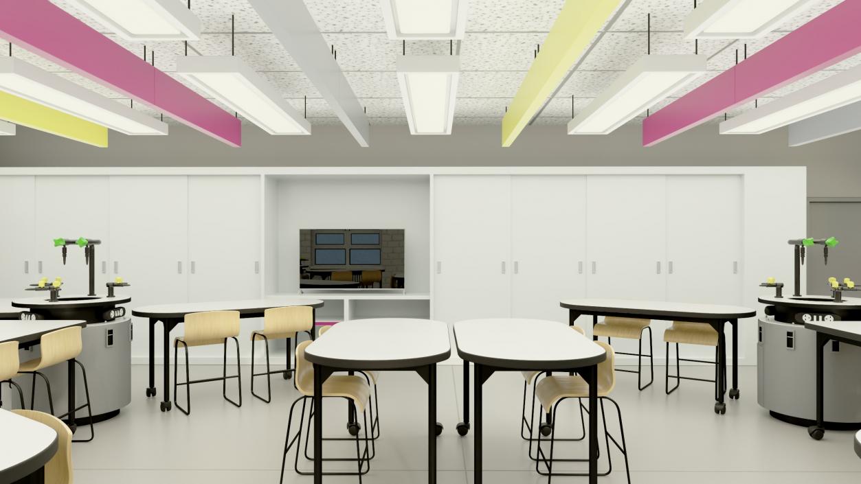 3D Modern Interior of the School Chemistry Classroom 2