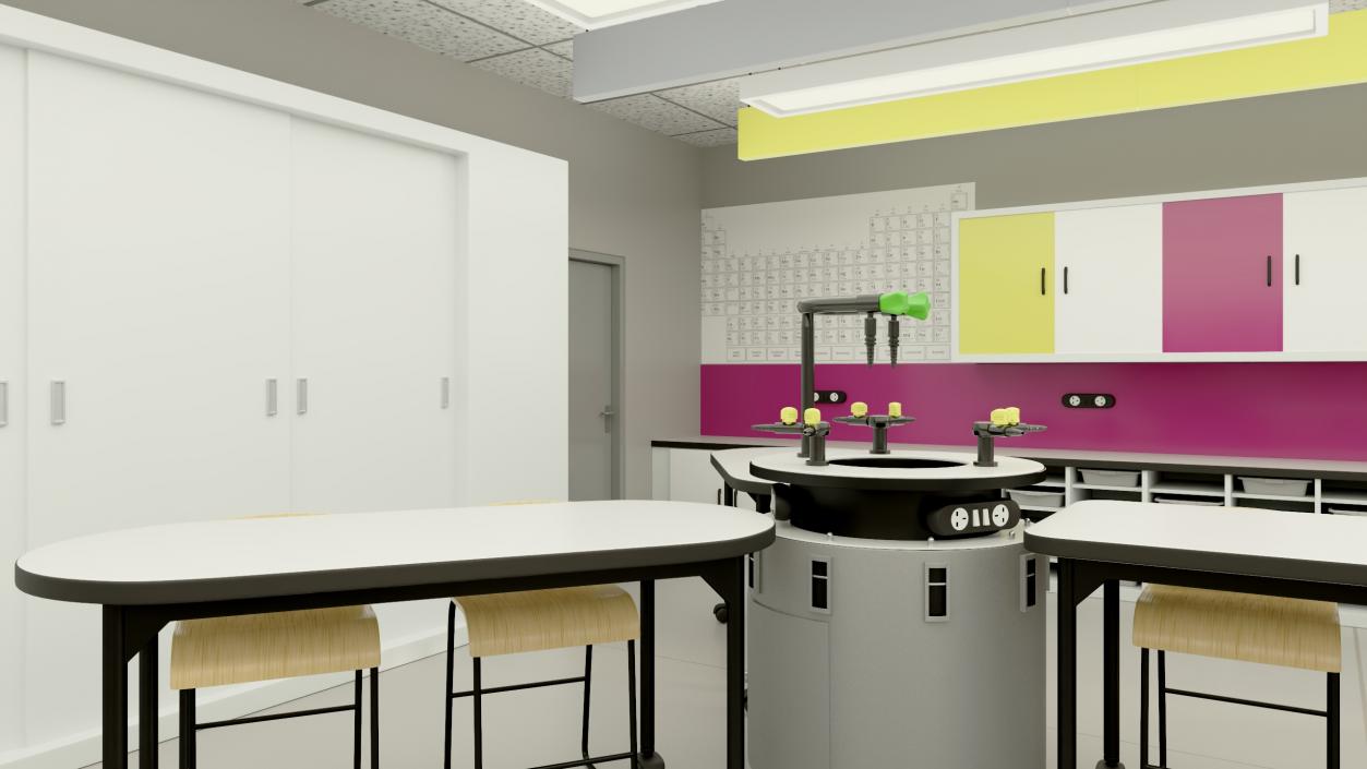 3D Modern Interior of the School Chemistry Classroom 2