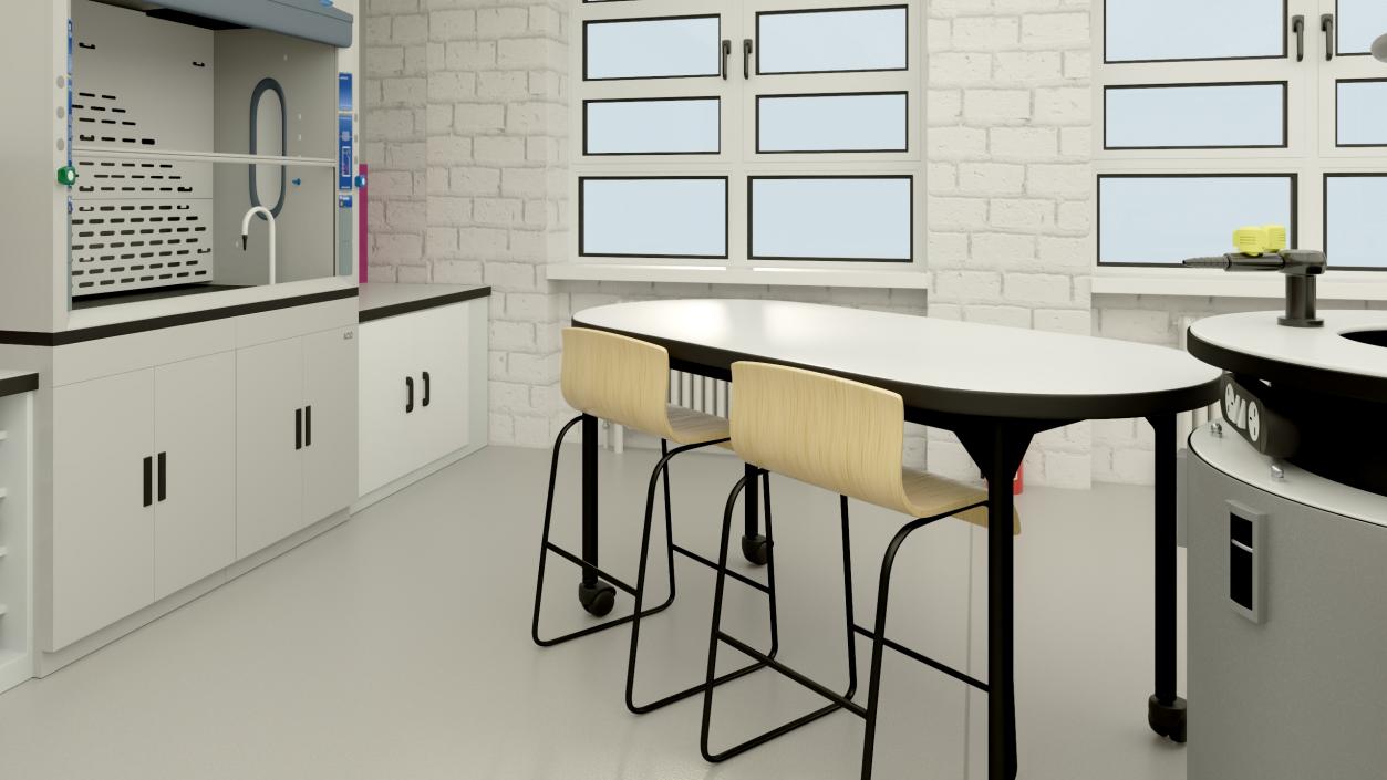 3D Modern Interior of the School Chemistry Classroom 2