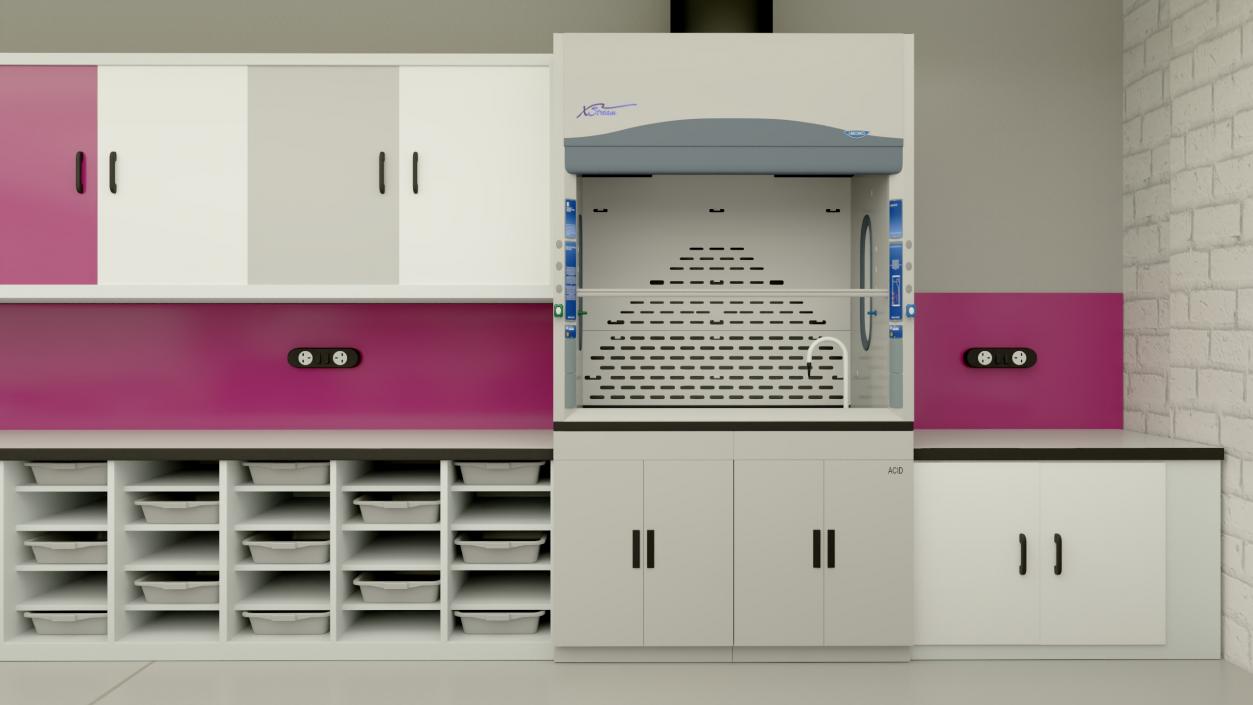 3D Modern Interior of the School Chemistry Classroom 2