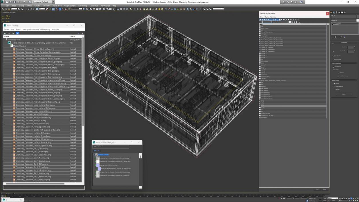 3D Modern Interior of the School Chemistry Classroom 2