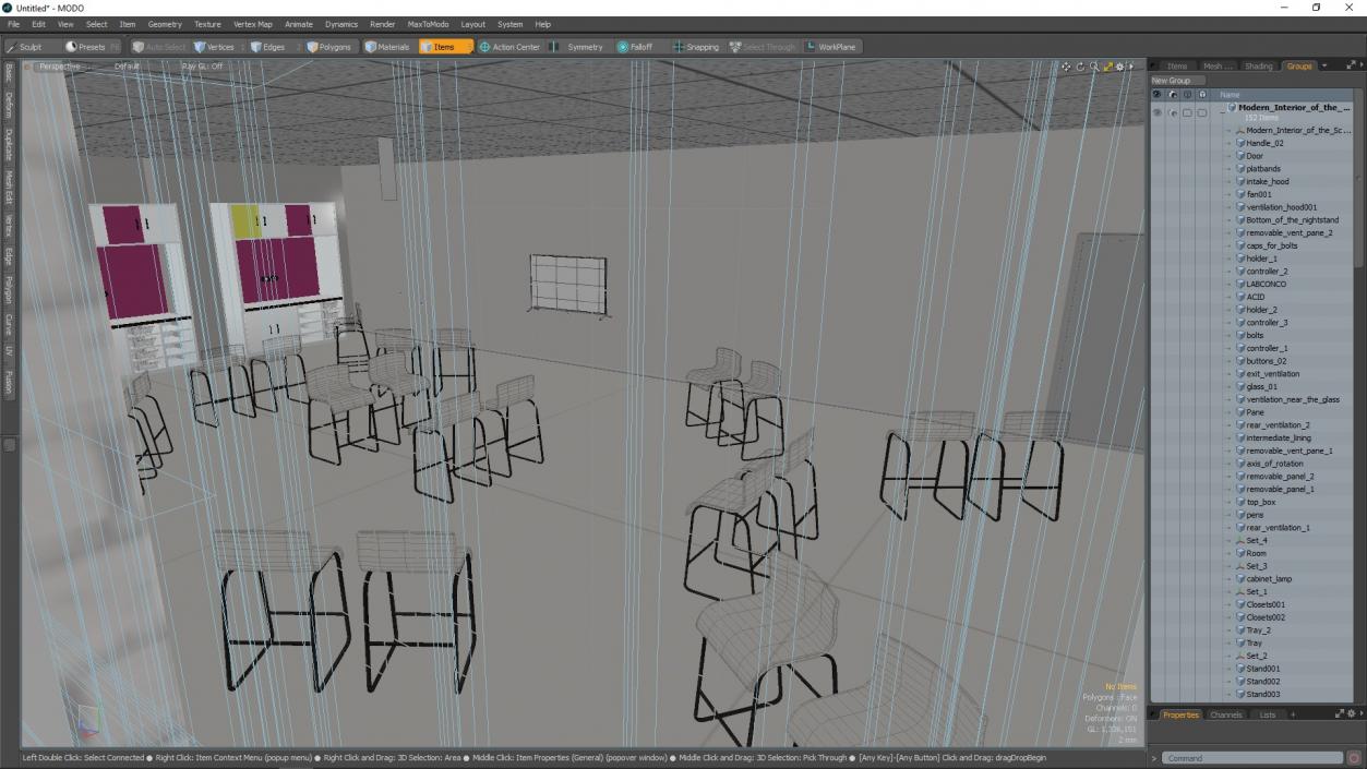 3D Modern Interior of the School Chemistry Classroom 2