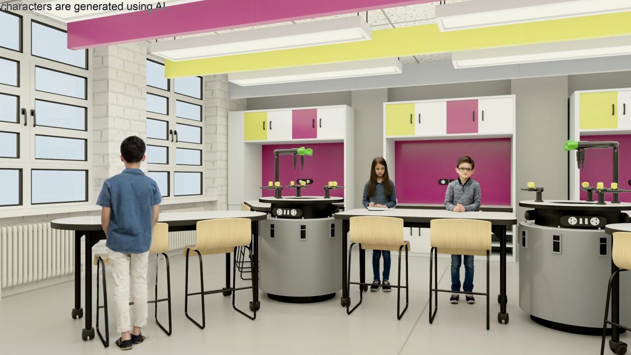 3D Modern Interior of the School Chemistry Classroom 2