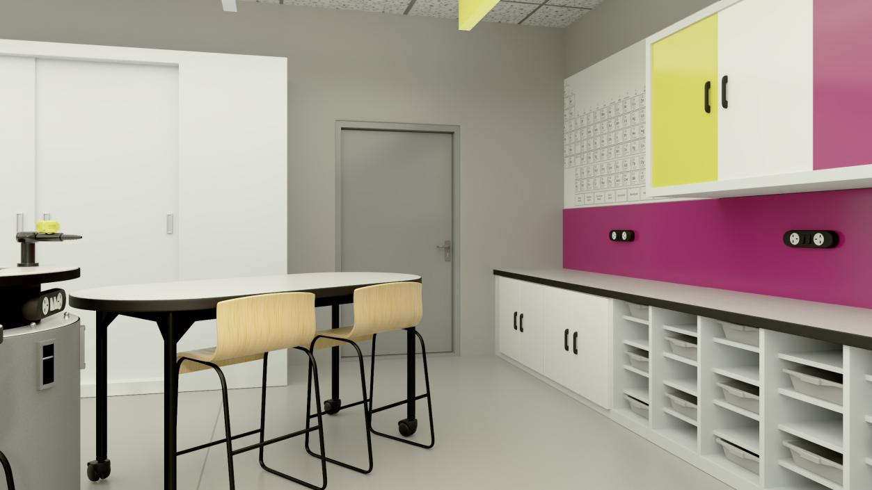 3D Modern Interior of the School Chemistry Classroom 2