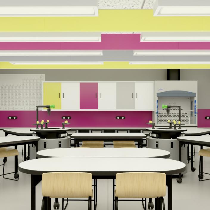 3D Modern Interior of the School Chemistry Classroom 2