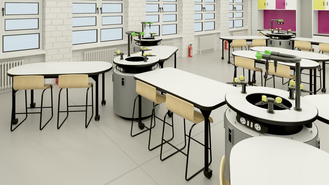 3D Modern Interior of the School Chemistry Classroom 2