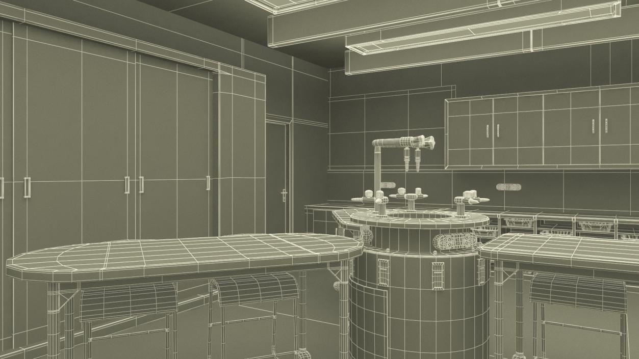 3D Modern Interior of the School Chemistry Classroom 2