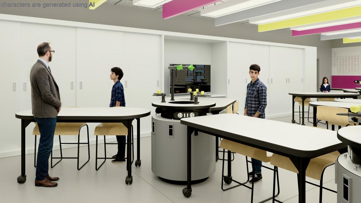 3D Modern Interior of the School Chemistry Classroom 2