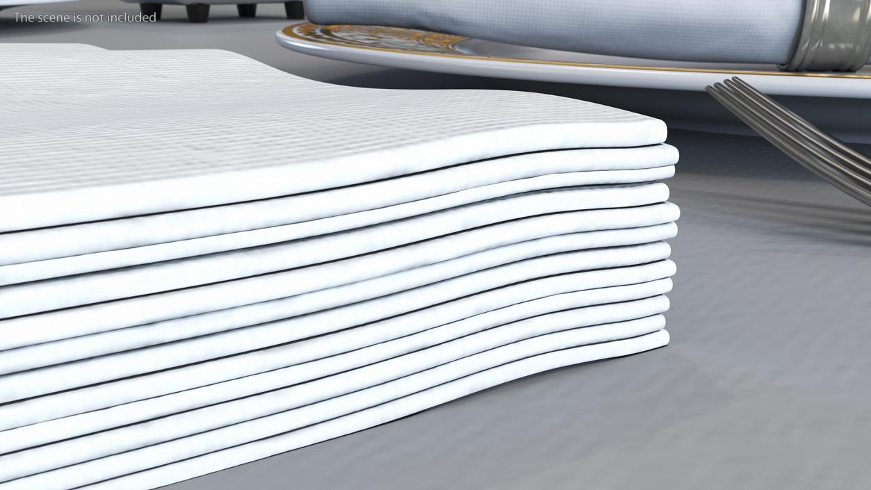 Stack of White Napkins 3D