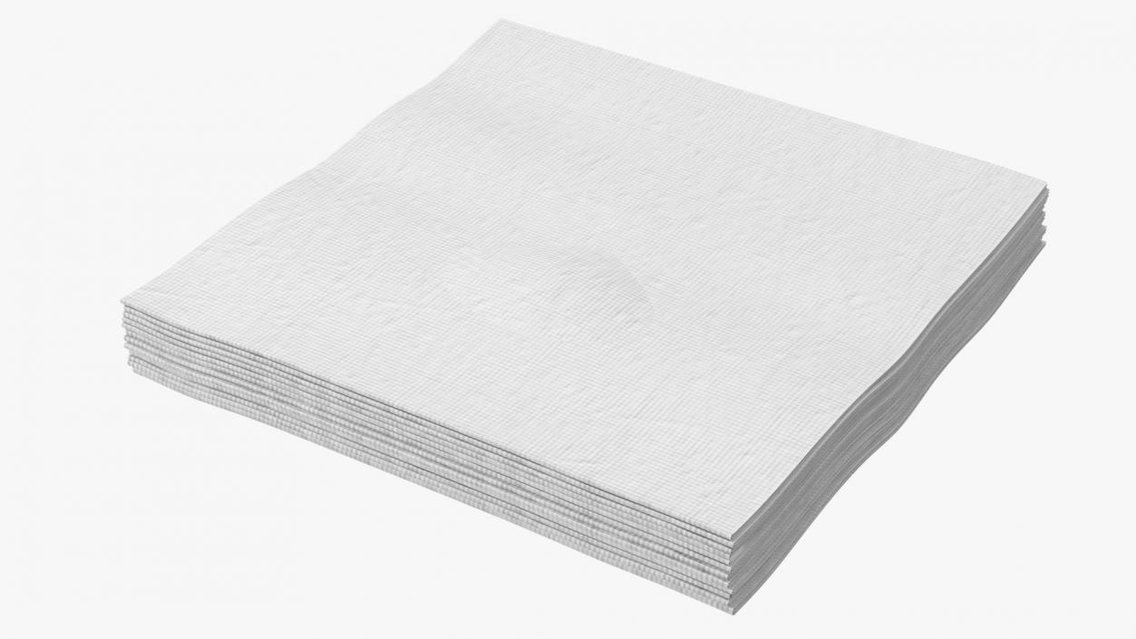 Stack of White Napkins 3D