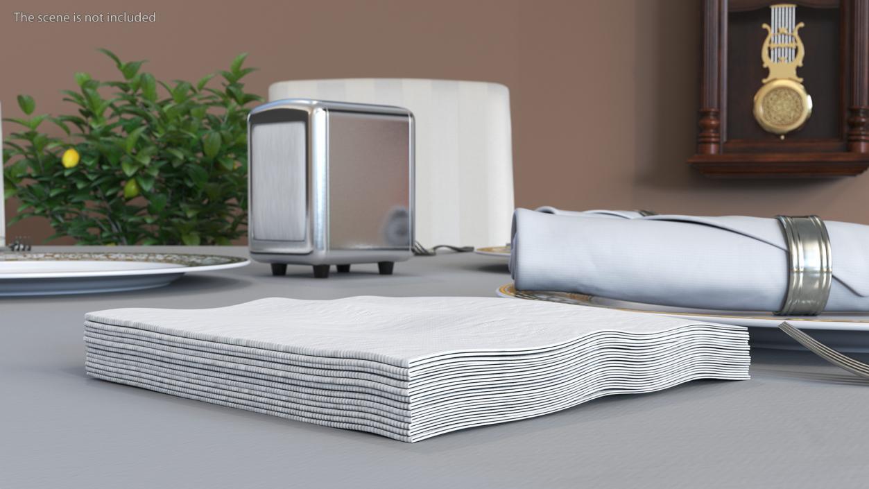 Stack of White Napkins 3D