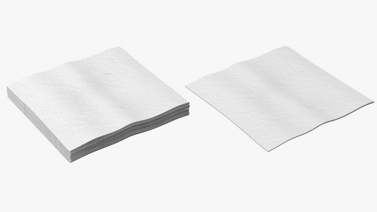 Stack of White Napkins 3D