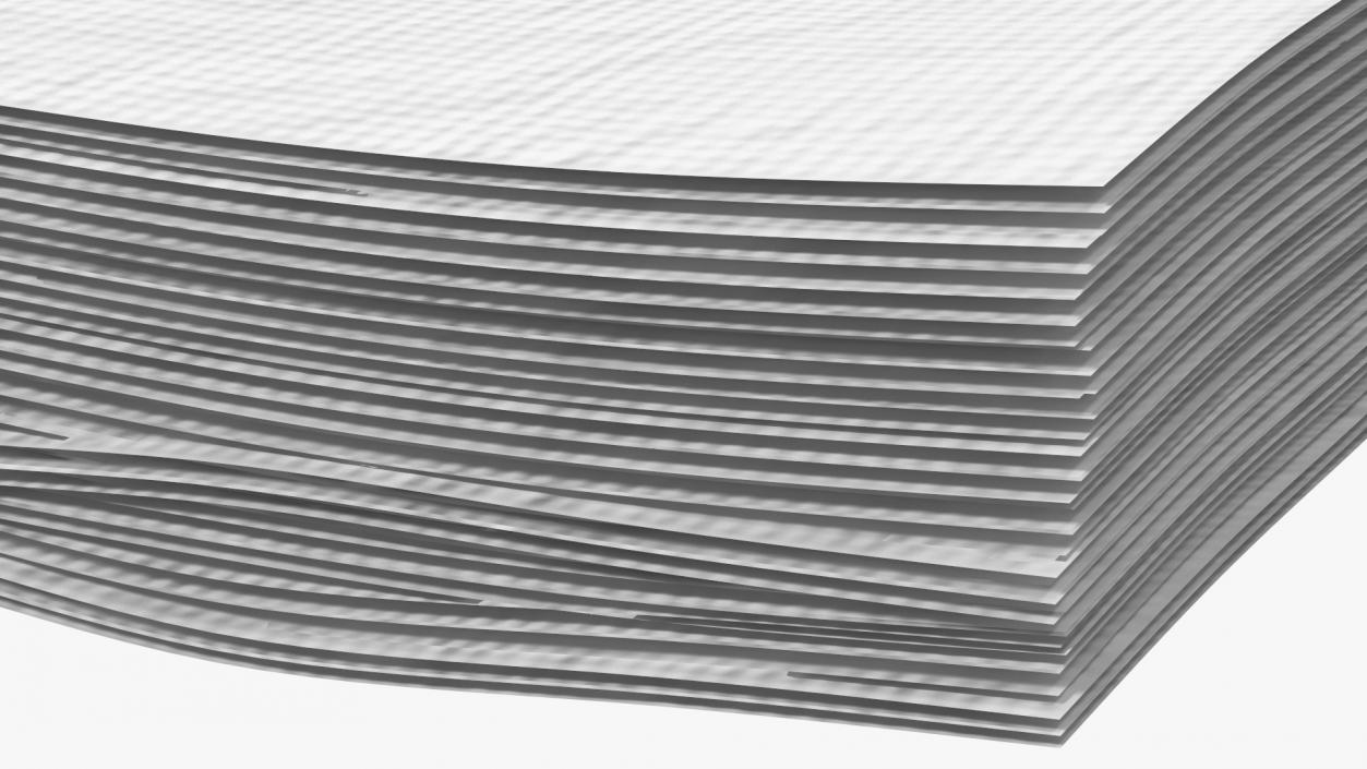 Stack of White Napkins 3D