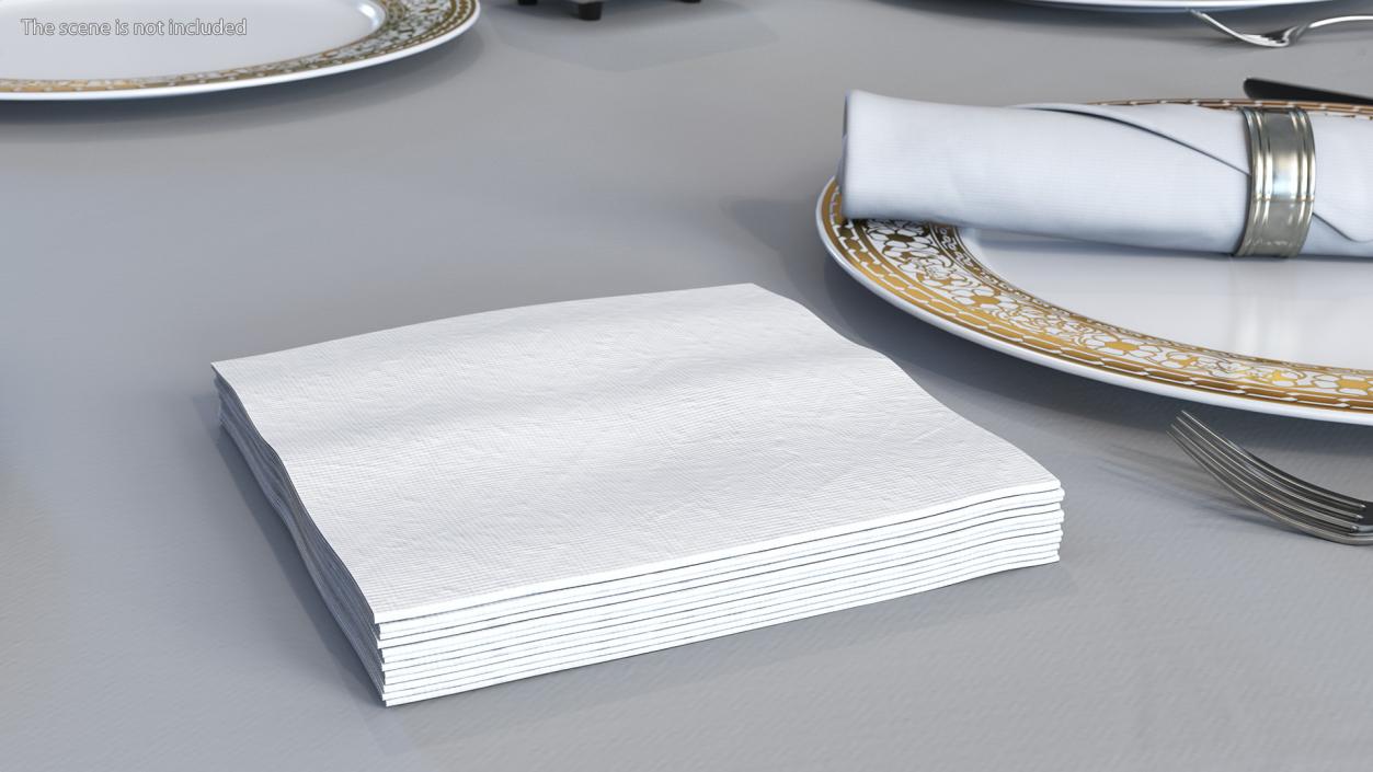 Stack of White Napkins 3D