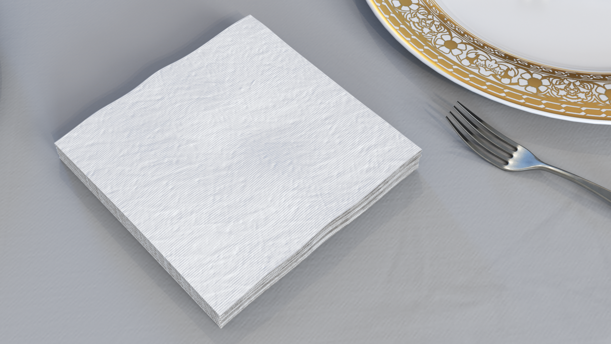 Stack of White Napkins 3D