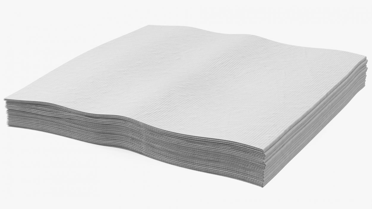 Stack of White Napkins 3D