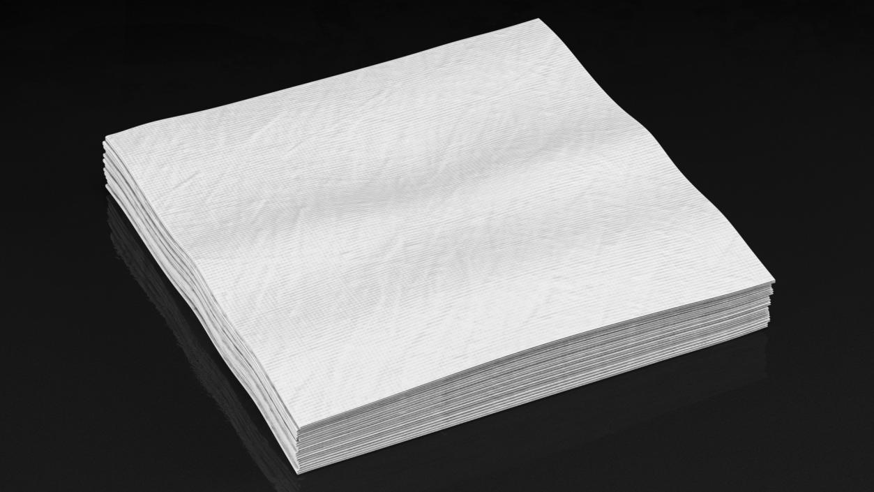 Stack of White Napkins 3D