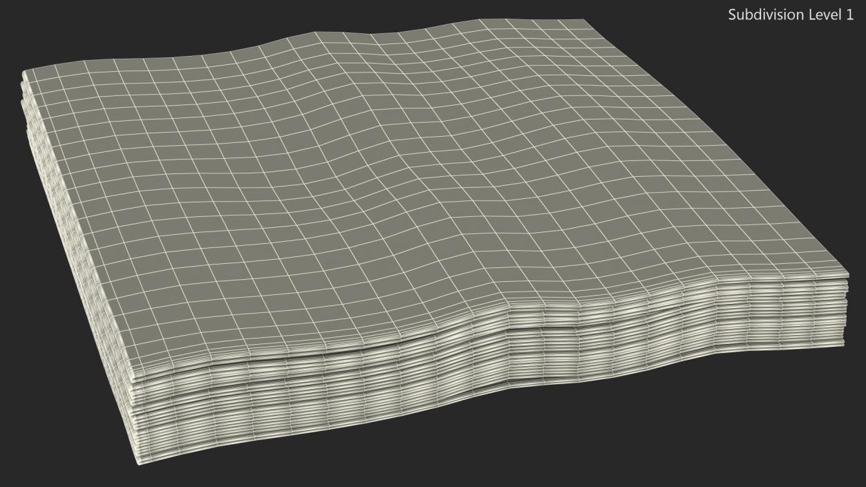 Stack of White Napkins 3D