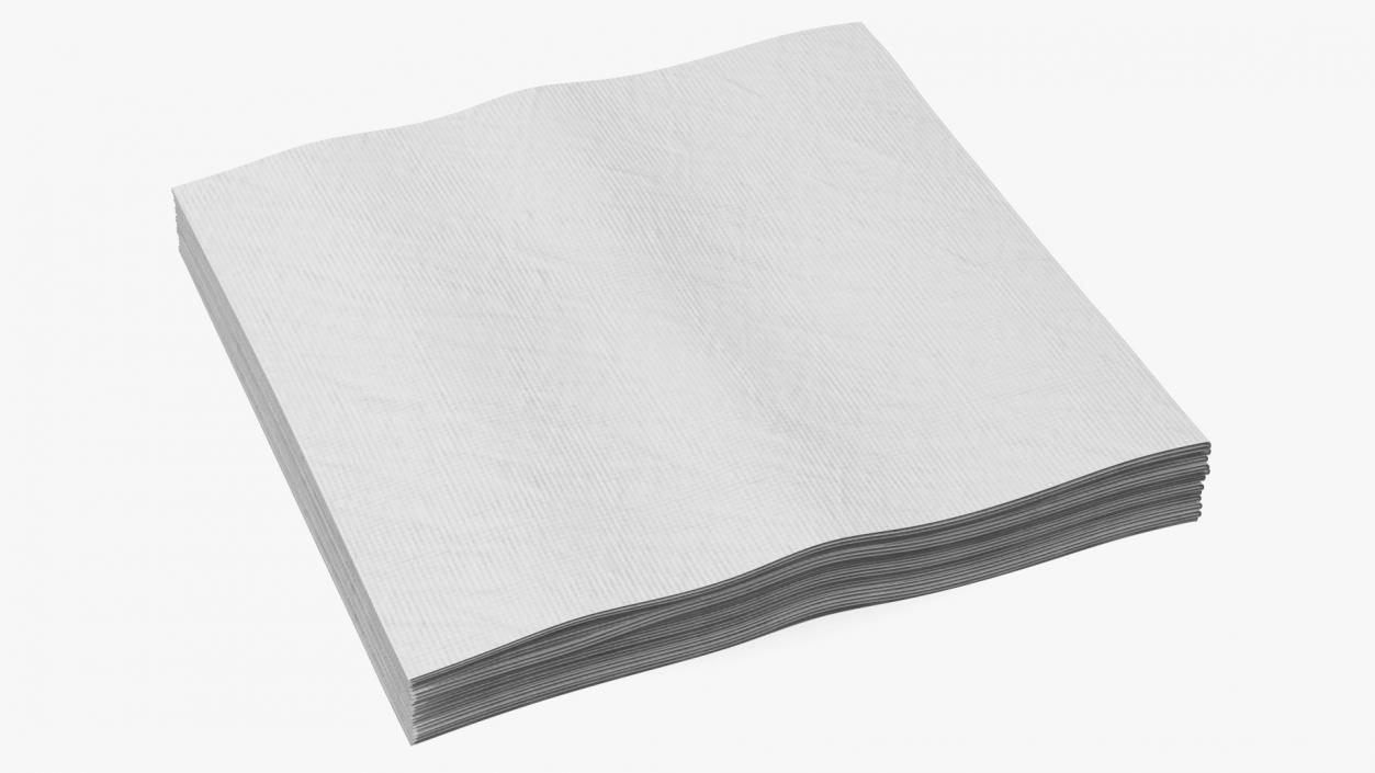 Stack of White Napkins 3D