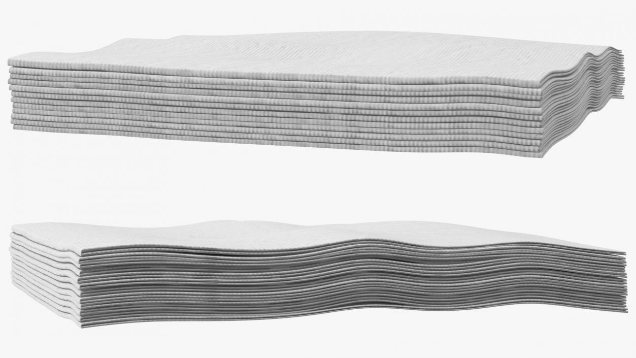 Stack of White Napkins 3D