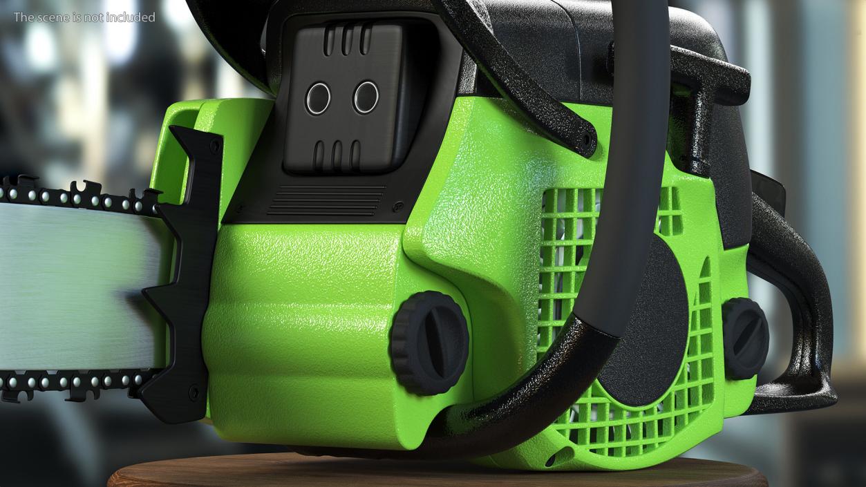 3D Gas Chainsaw Green Case model