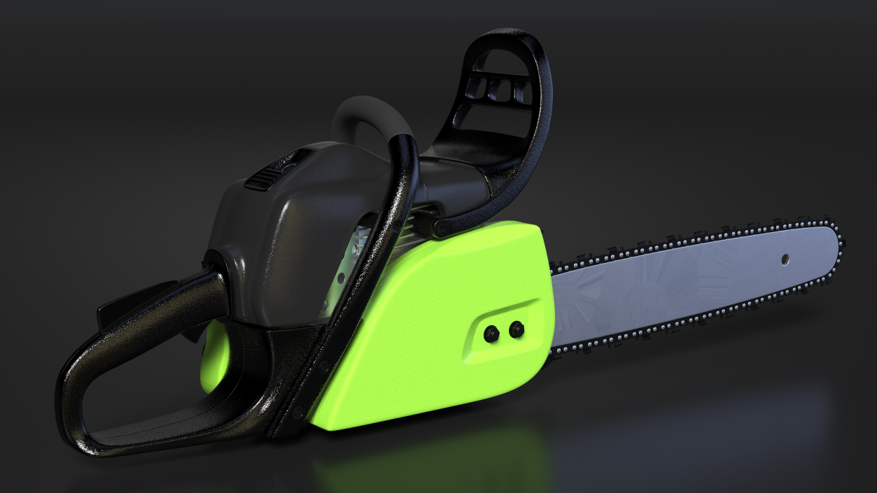 3D Gas Chainsaw Green Case model