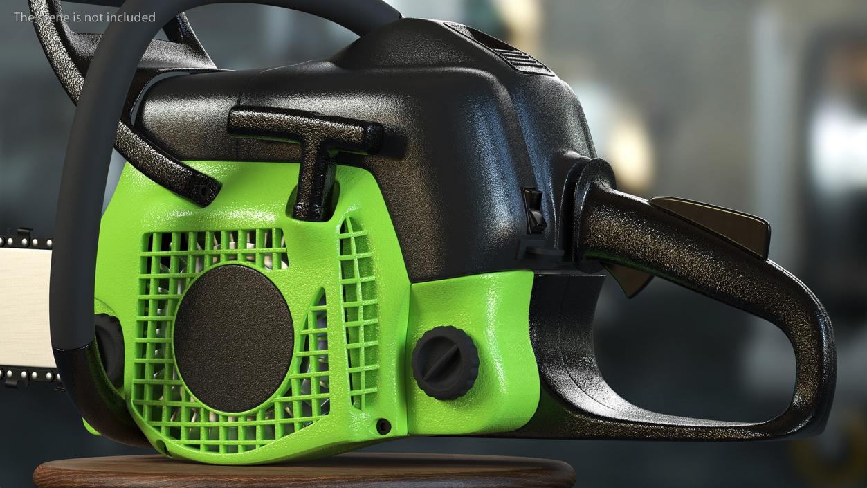 3D Gas Chainsaw Green Case model