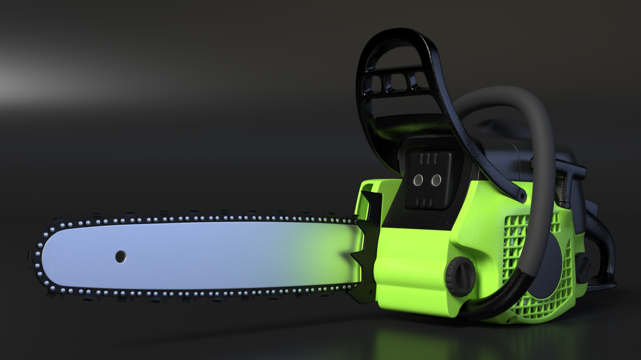 3D Gas Chainsaw Green Case model