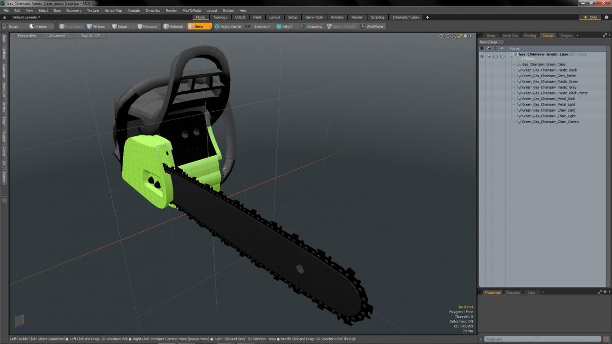 3D Gas Chainsaw Green Case model