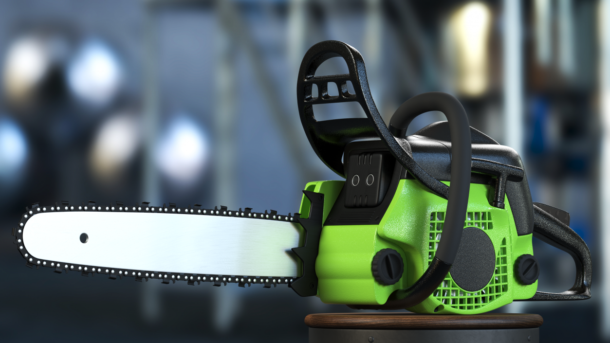 3D Gas Chainsaw Green Case model