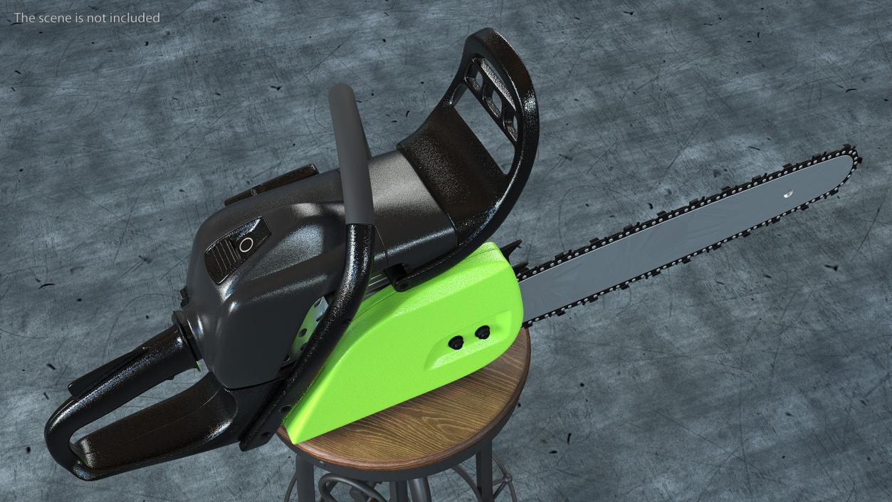 3D Gas Chainsaw Green Case model