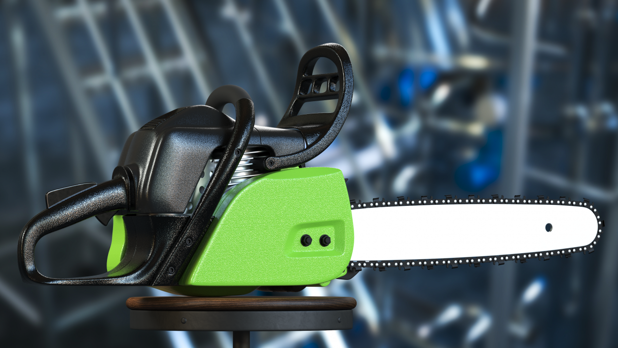 3D Gas Chainsaw Green Case model