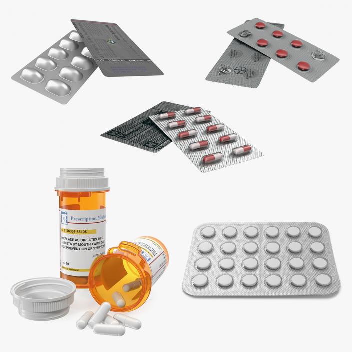 Pills Packs Collection 3D