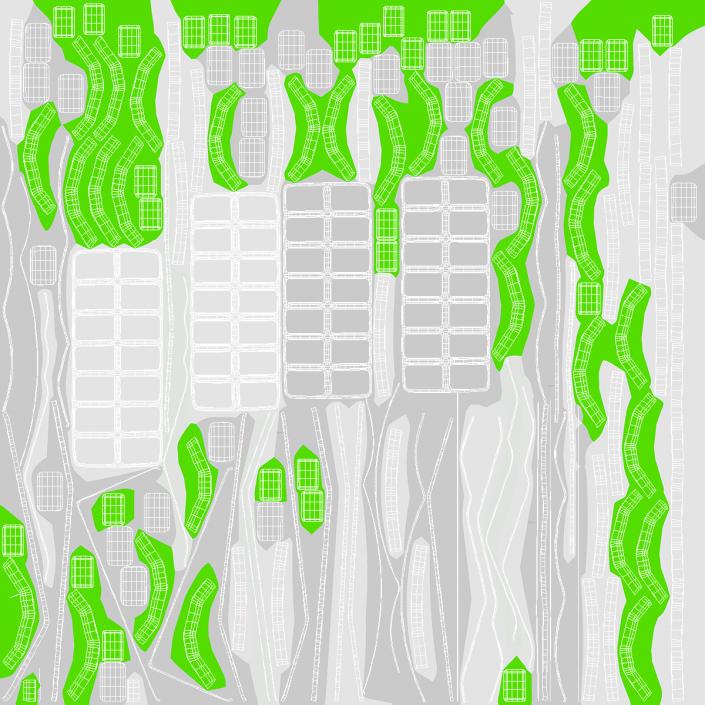 3D Flexible Ice Cube Mold Green model