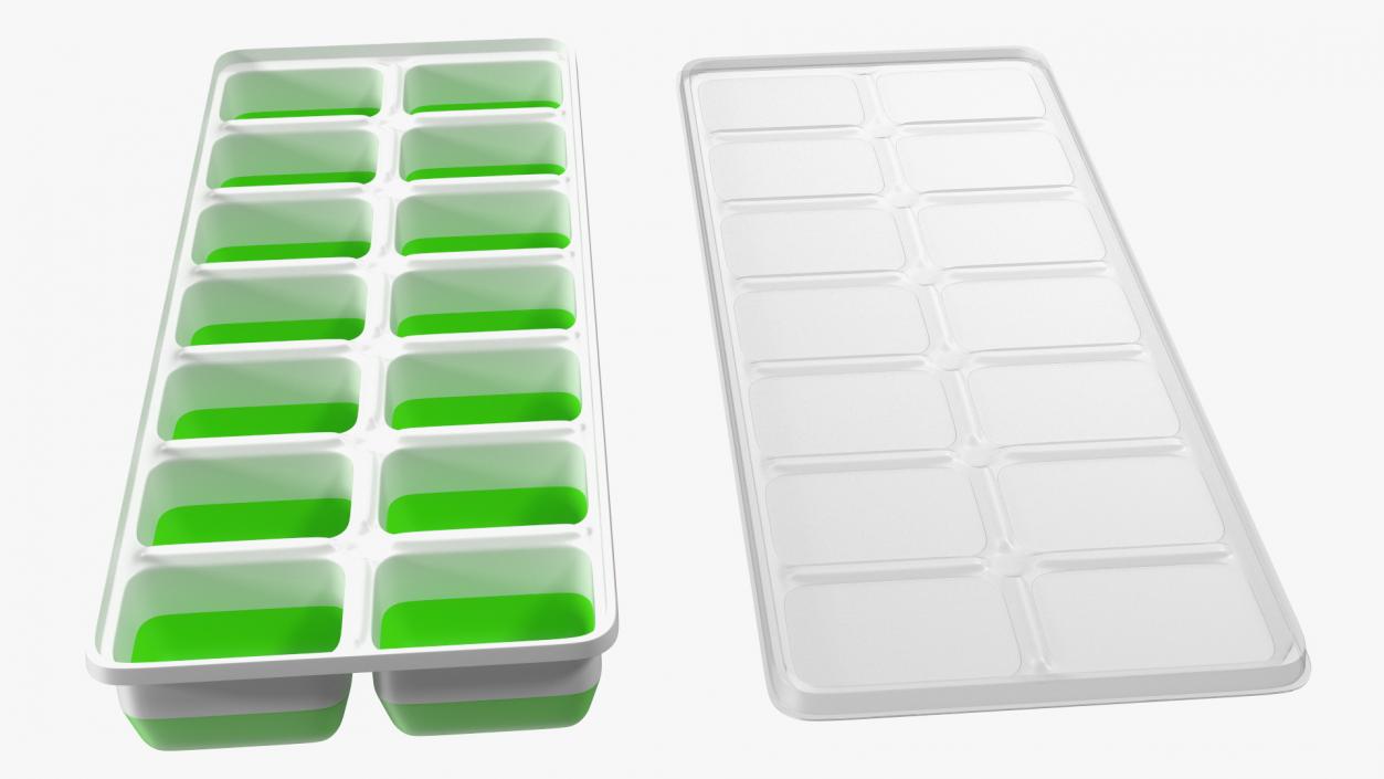 3D Flexible Ice Cube Mold Green model