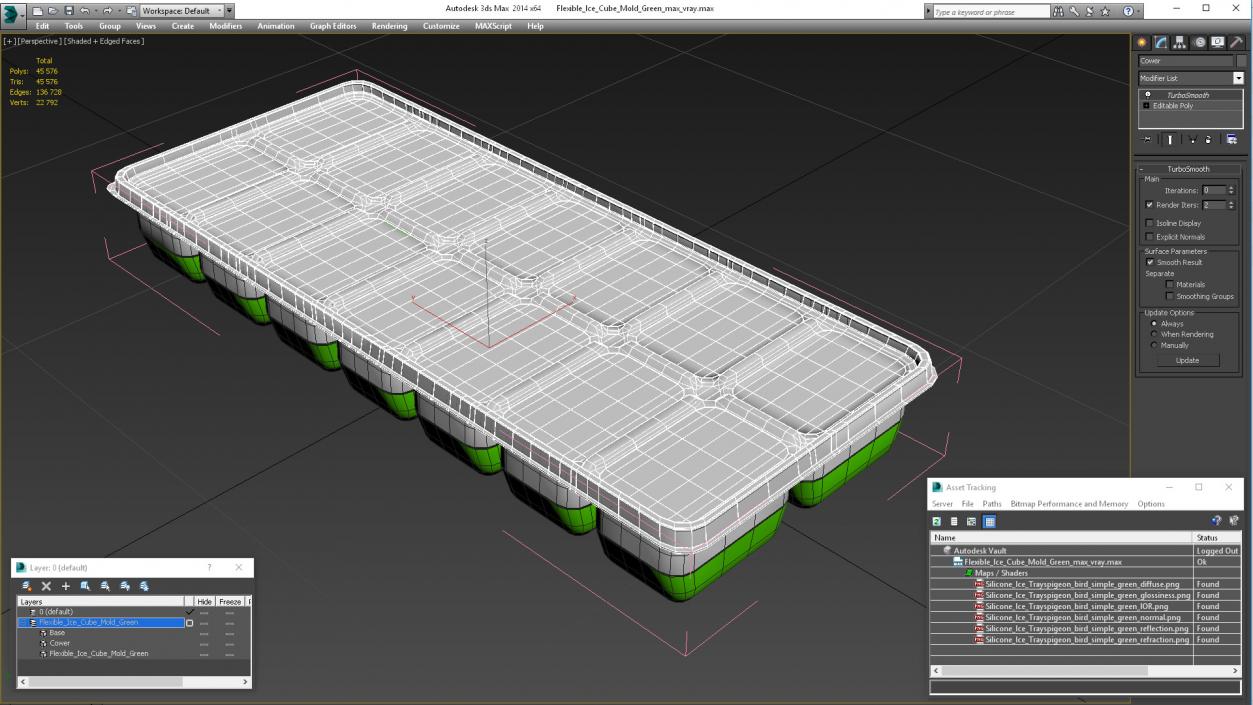 3D Flexible Ice Cube Mold Green model