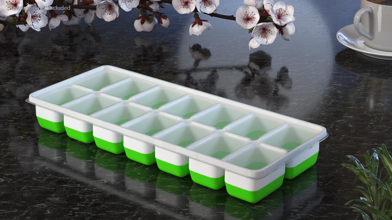 3D Flexible Ice Cube Mold Green model