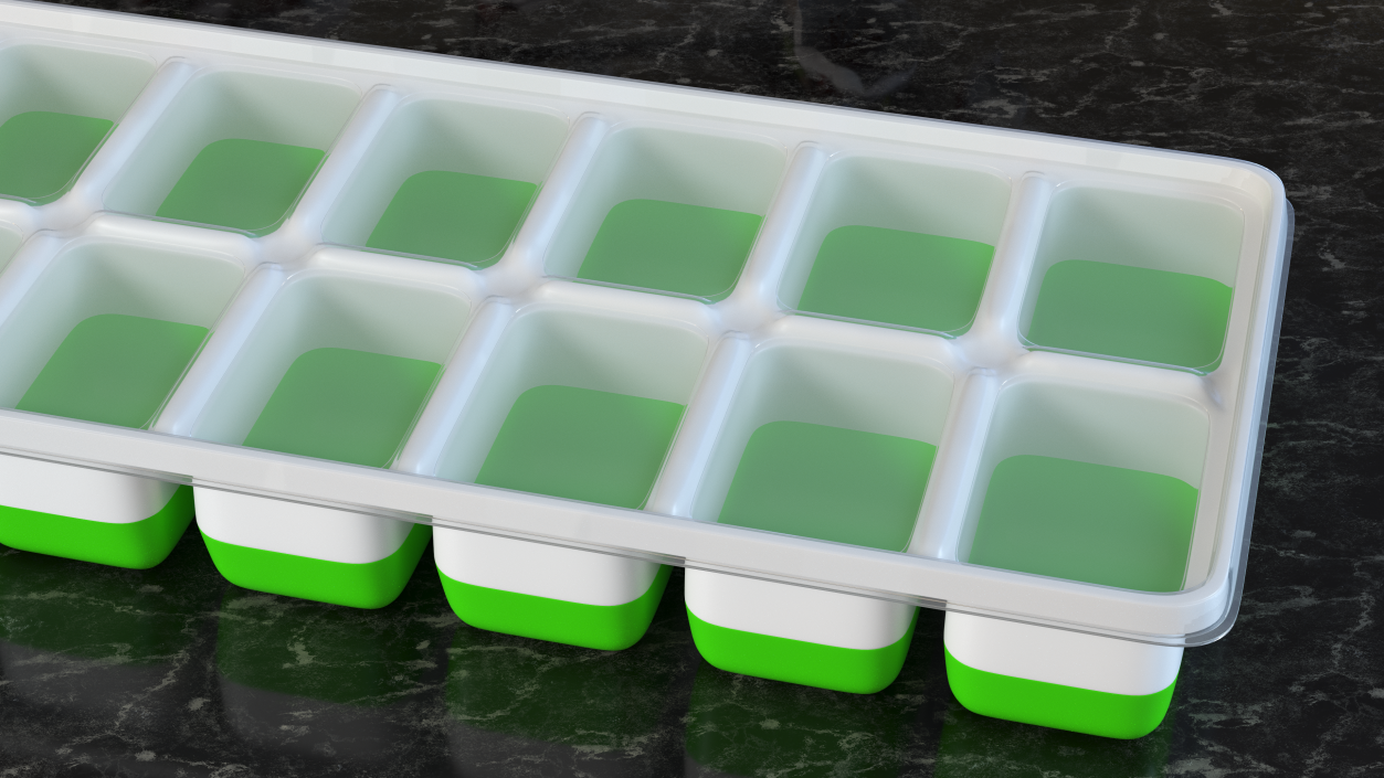 3D Flexible Ice Cube Mold Green model