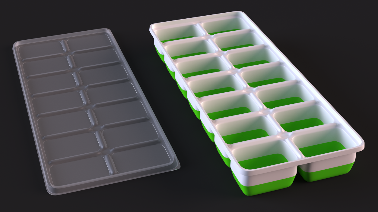 3D Flexible Ice Cube Mold Green model