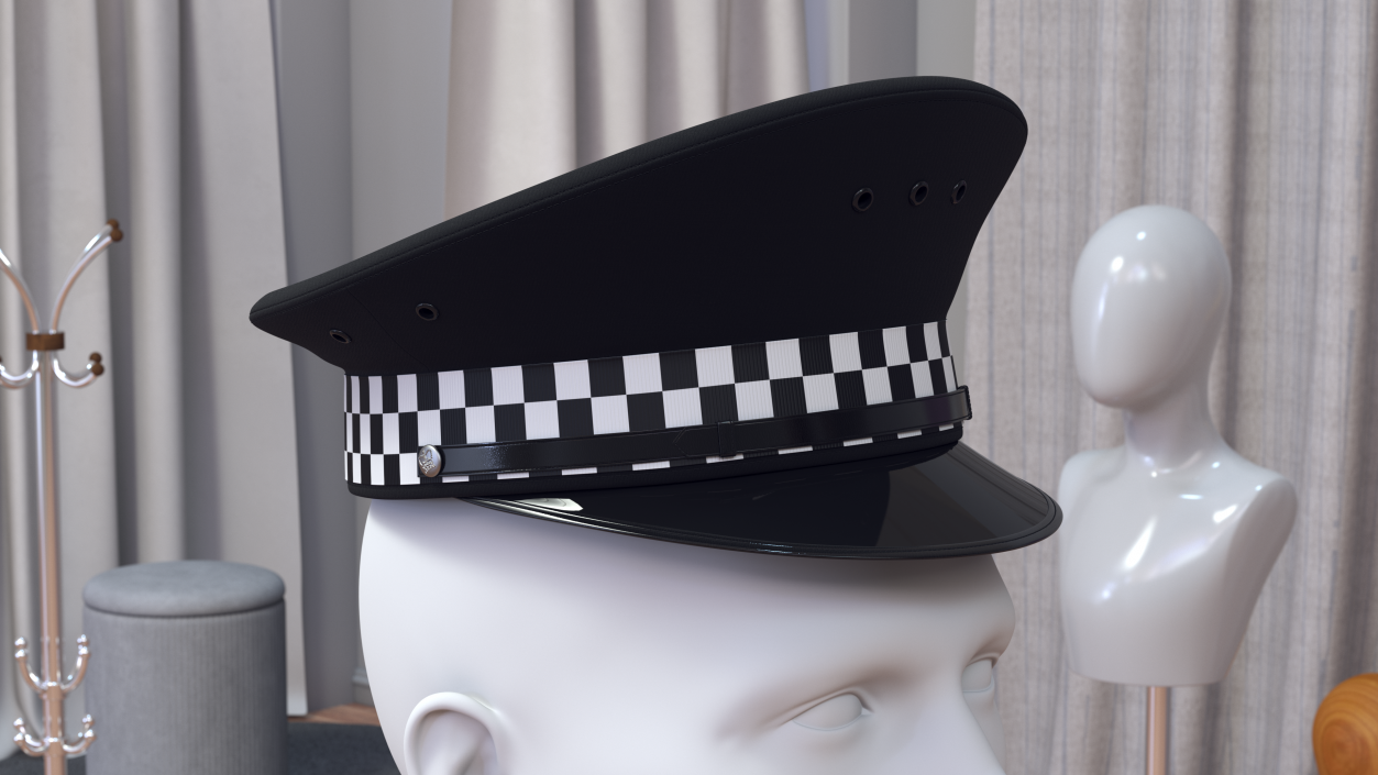 3D British Police Force Peaked Cap