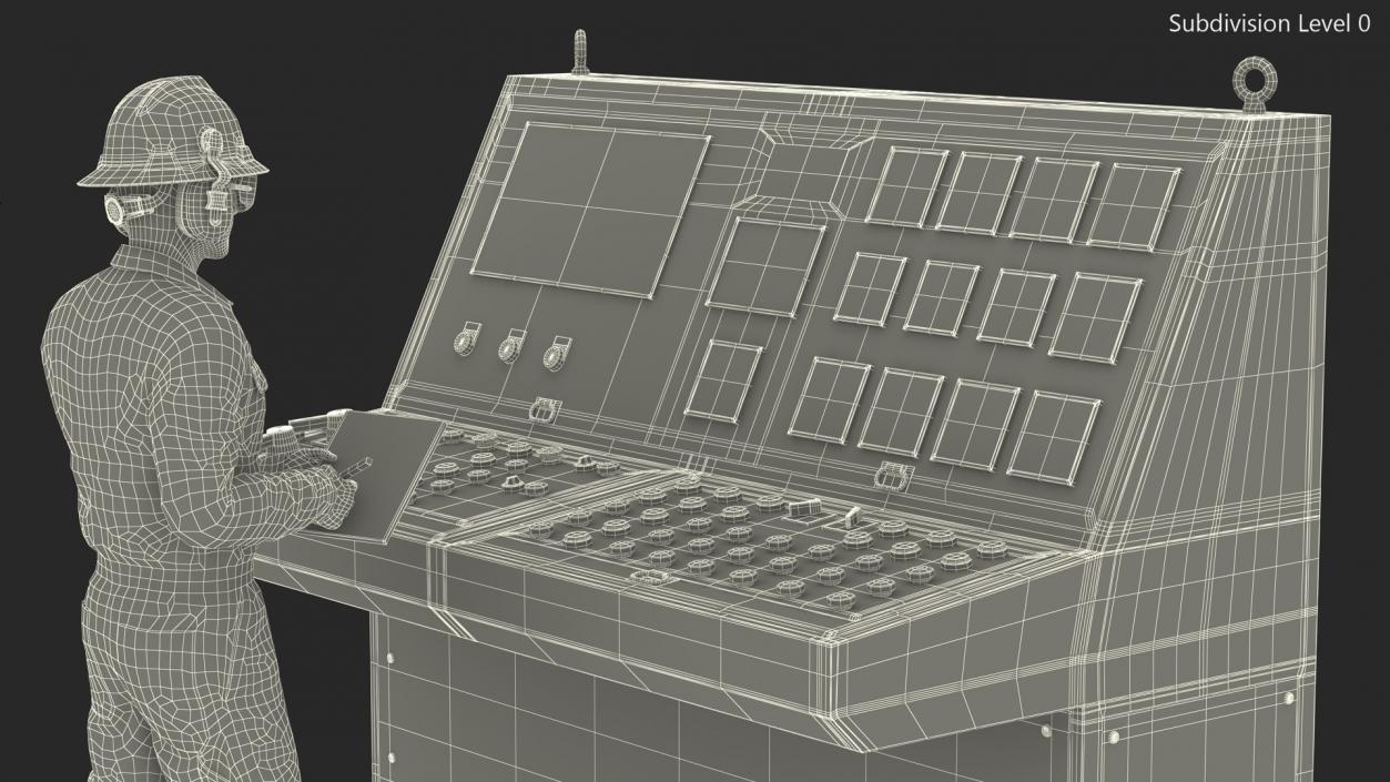 3D Engineer Takes Reading from Computer Center model