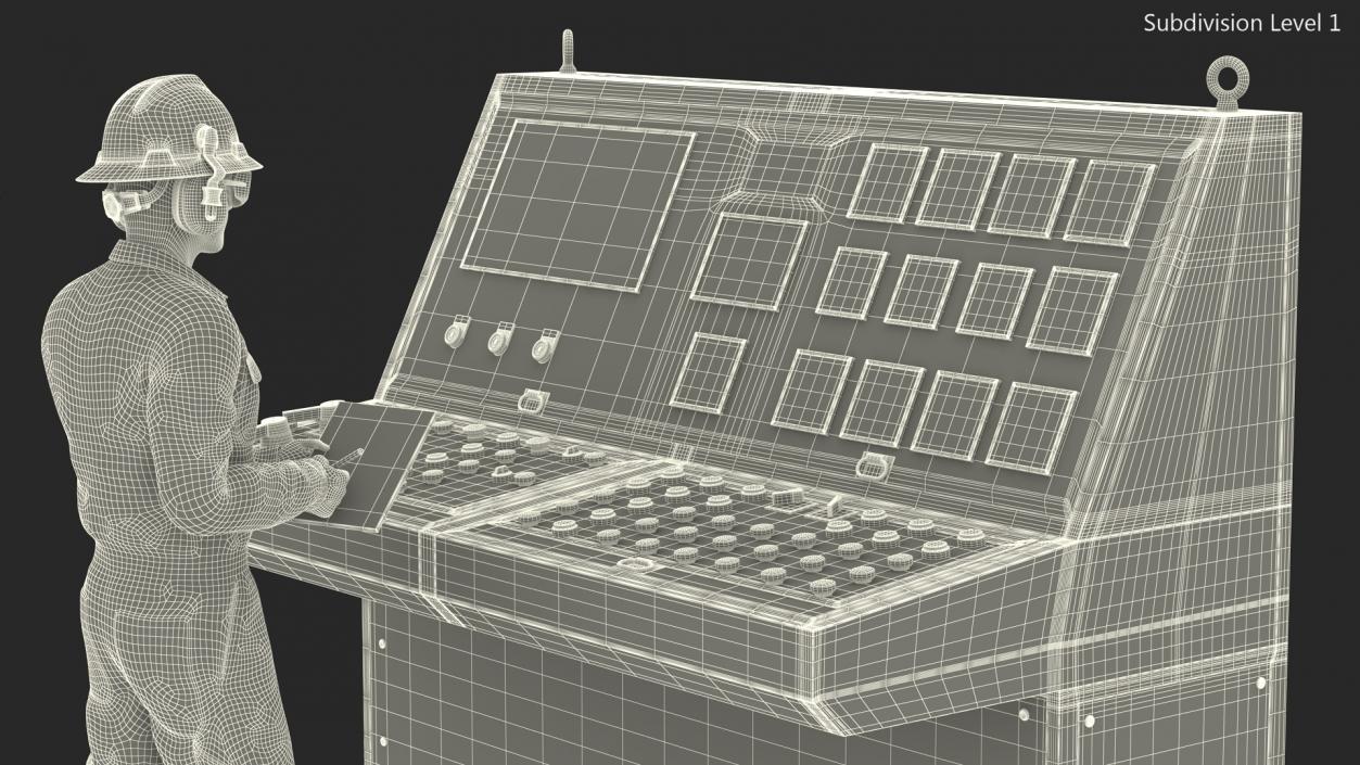 3D Engineer Takes Reading from Computer Center model