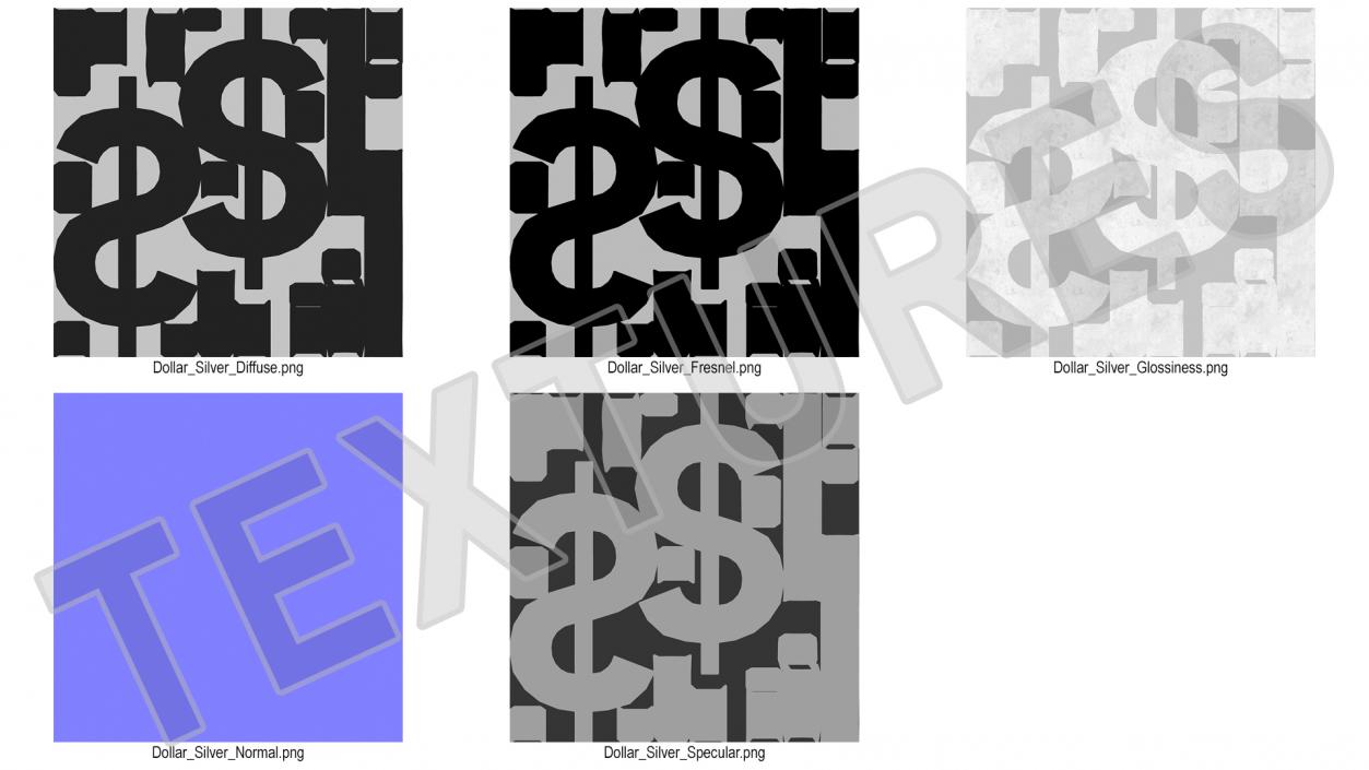 US Dollar Currency Symbol Silver 3D