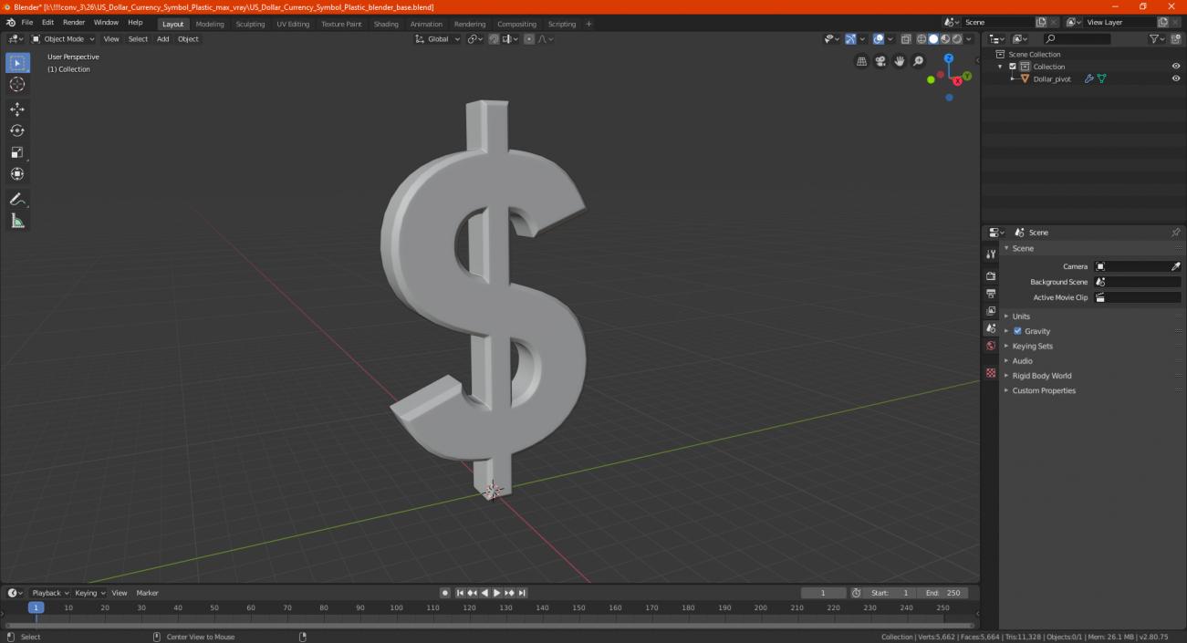 US Dollar Currency Symbol Silver 3D