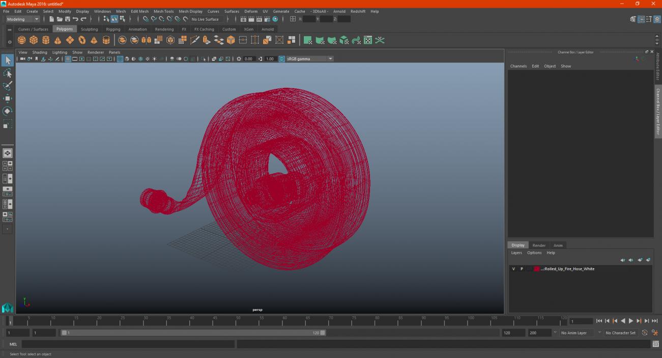 3D model Rolled Up Fire Hose White