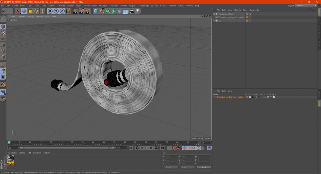 3D model Rolled Up Fire Hose White