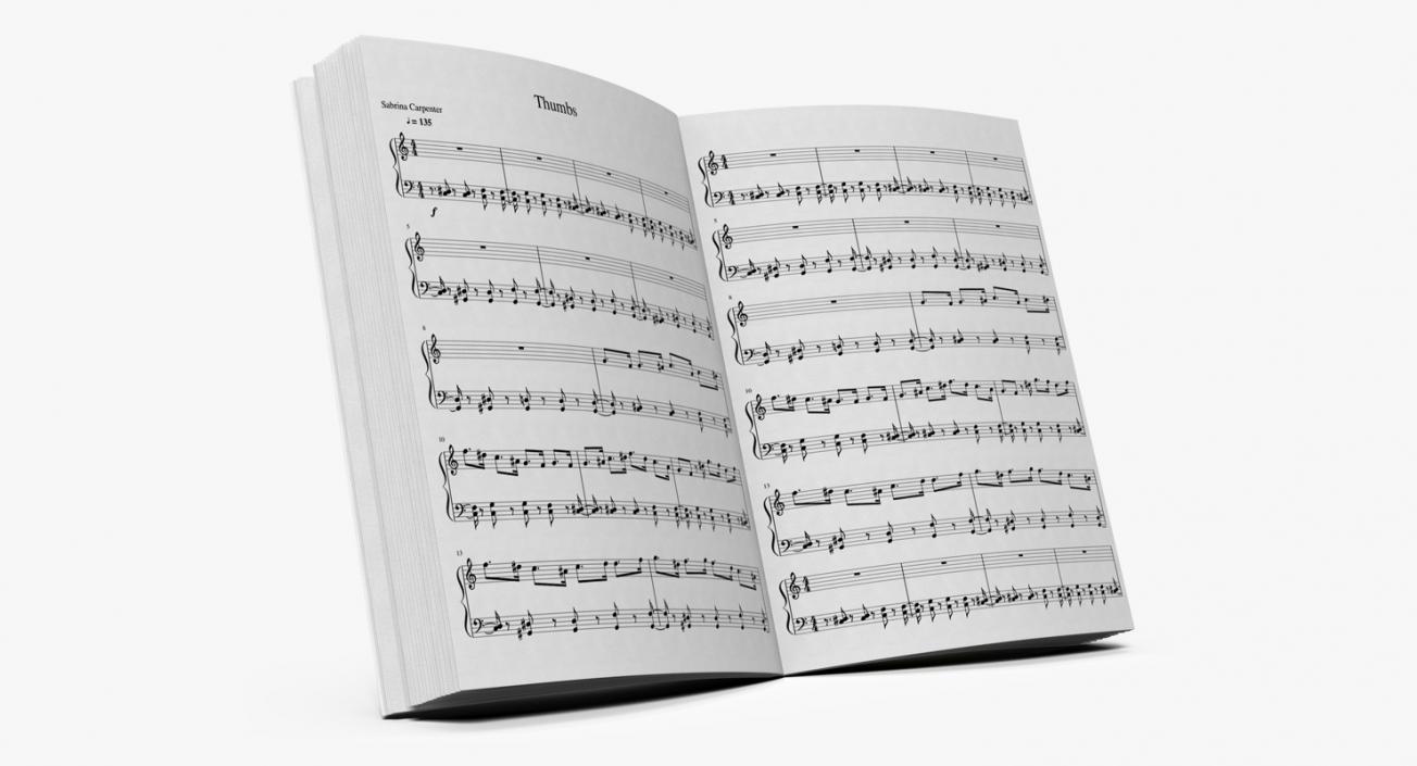 3D Music Notes Book